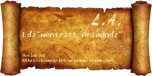 Löwentritt Ariadné névjegykártya